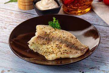 Steamed dietary tilapia fish fillet