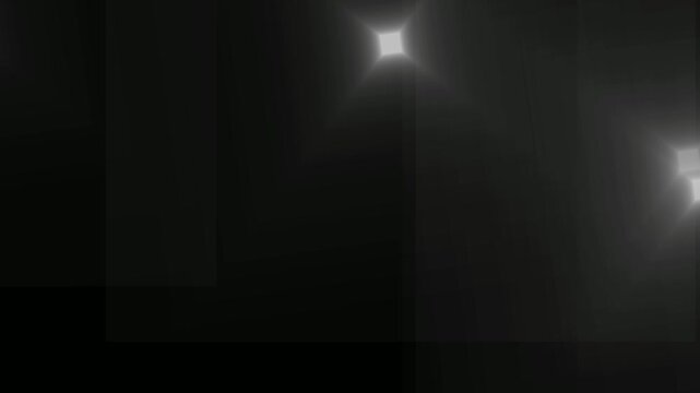 Photographer camera flashes animation on black background. Glowing spotlights and lens flares. Random bright blinking lights. Multiple of white flash lights with random switch animation.