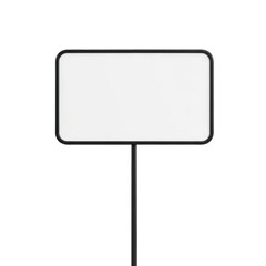 Fototapeta premium Blank billboard sign on a pole isolated on transparent background