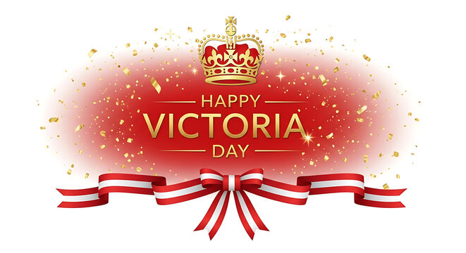 A blurry red logo with gold text reading victoria and a crown symbol above it.