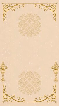 Elegant wedding invitation card with ornate gold and floral designs