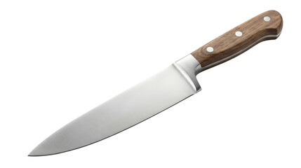 Chef kitchen knife isolated on background stainless steel.