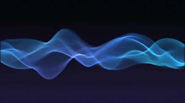 loopable soft neon wave animation in dark minimal space