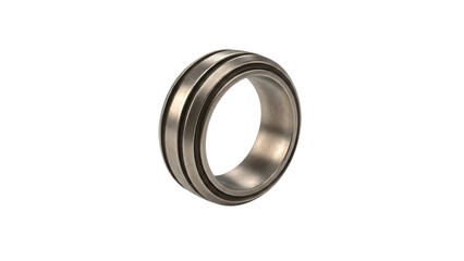 Titanium wedding ring with brushed finish and polished finish inside ring with.