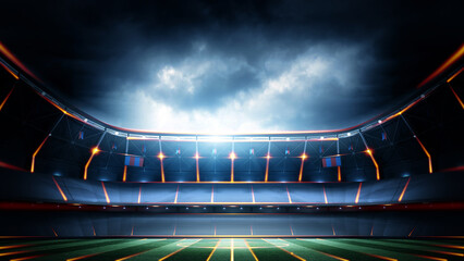 Football stadium at night. An imaginary stadium is modelled and rendered. © efks