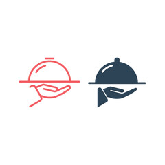 Fototapeta premium Cloche dome icons set flat vector template design trendy