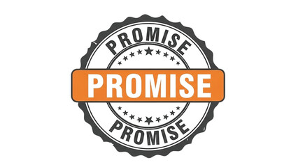 Obraz premium Orange and black promise stamp with stars and text