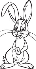 Obraz premium Happy cartoon bunny rabbit character with long ears smiling brightly vector art