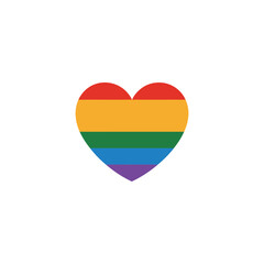 Rainbow heart symbol illustration, pride love icon vector for lgbt support campaign, diversity poster, equality march, valentines day design