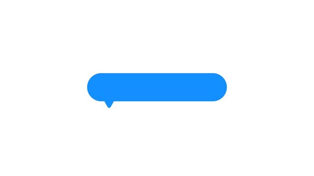 Animation of blue speech bubble conversation on white background