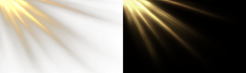 Golden Shining Spotlight with Floating Dust Sparkle Overlay, Transparent PNG