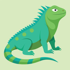 Fototapeta premium A beautiful iguana clean and clear art 