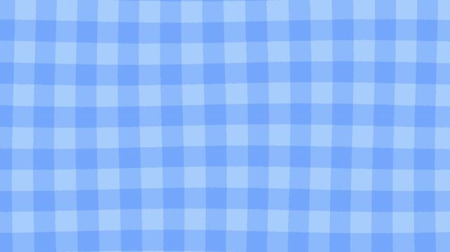 Waving Checkerboard Pattern Blue Plaid Cloth Background Cartoon Illustration Animation - 4K Horizontal Seamless Loop Video
