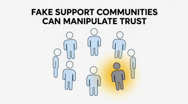 Fake Support Communities Manipulate Trust Awareness Warning