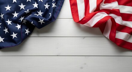 Fototapeta premium American flag background with stars and stripes in patriotic red white and blue vector illustration style