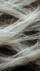 Fototapeta premium Close-up view of soft white and silver threads creating a textured background