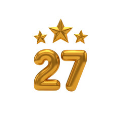 金色星と数字が輝くお祝いデザイン