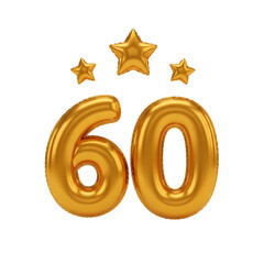 金色の数字と星が輝くお祝いのイメージ