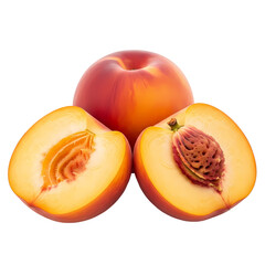 完熟桃の甘美な断面、美味しそう