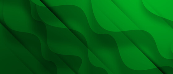 abstract dark green background with circle shape, shadow and line pattern