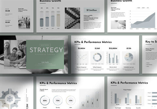 Business Strategy Presentation Template Layout