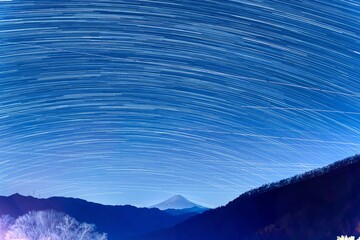 富士山と星空・柳沢峠