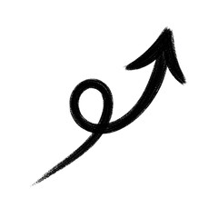 上向き矢印のラフな手描きイラスト