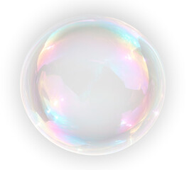 Shiny Soap Bubble with Glossy Reflection Transparent PNG