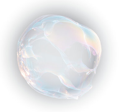 Shiny Soap Bubble with Glossy Reflection Transparent PNG