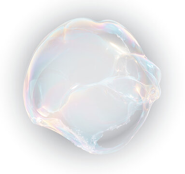 Shiny Soap Bubble with Glossy Reflection Transparent PNG