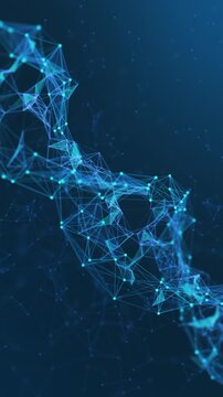 build of a dna double helix structure, abstract animation, vertical video (3d render)