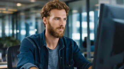 Obraz premium Faceless creative professional uses command prompt to generate multimedia content with generative AI, creating images, videos, text, concept of text-to-image technology, content