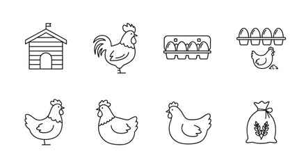 Chicken Coop and Hens Farm Animals. © ANAK