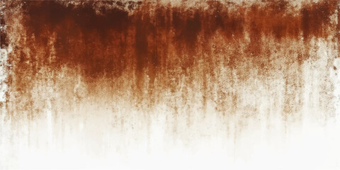 An abstract grunge background featuring water drops on a dark textured surface with a vintage rust pattern and blank space for design on an aged brown wall © hossain