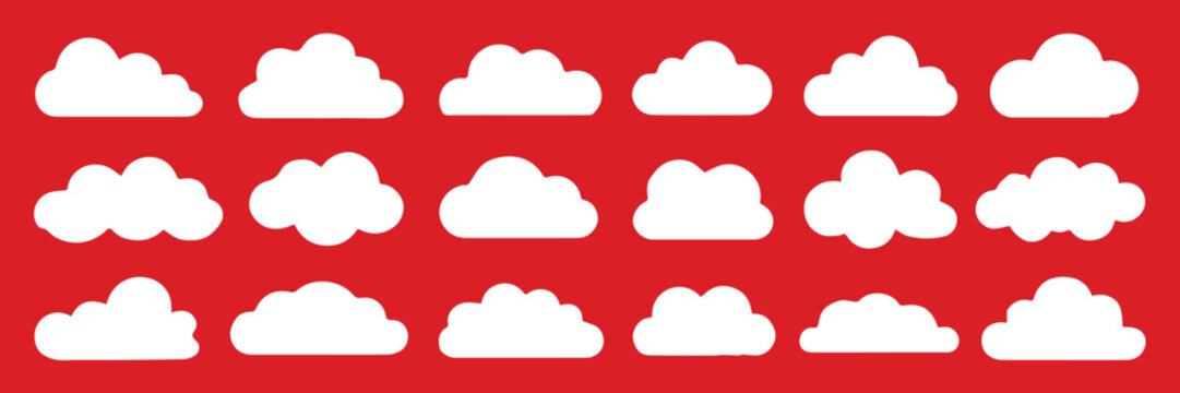 cloud icon collection flat cloud symbols for mobile ui