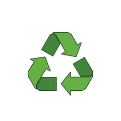 Obraz premium Green recycling symbol with arrows in a continuous loop on a white background