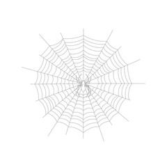 Obraz premium Spider web illustration on white background for Halloween designs.