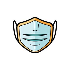 Simple Cartoon Face Mask Illustration.