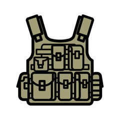 Obraz premium Tactical Vest Icon - Military Gear Illustration