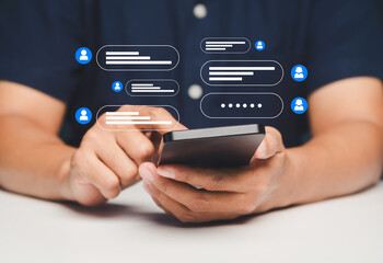 Online Chat Message On Smartphone Screen.