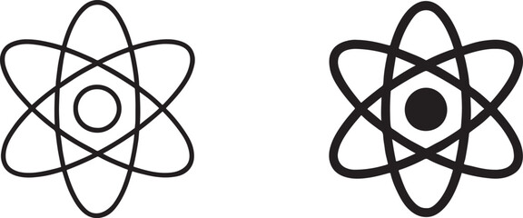 Atom icon isolated on white background. Clean science symbol vector illustration. © MdMahadi