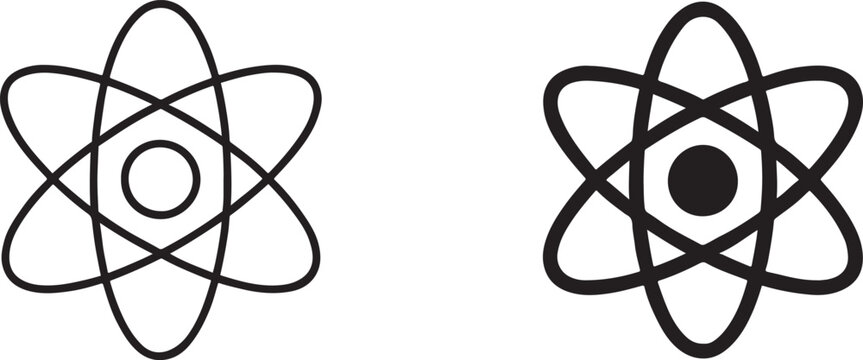 Atom icon isolated on white background. Clean science symbol vector illustration.
