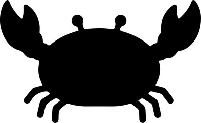 Fototapeta premium Stylized black silhouette of a marine crab concept, ideal for aquatic-themed designs and graphic elements