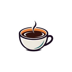Obraz premium Coffee Cup Iconic Logo Template – Clean Modern Cafe Emblem Vector Illustration
