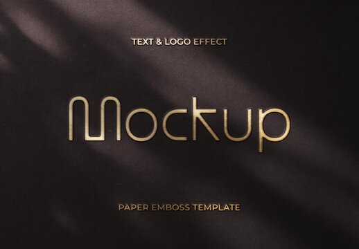 Gold Emboss Logo Mockup