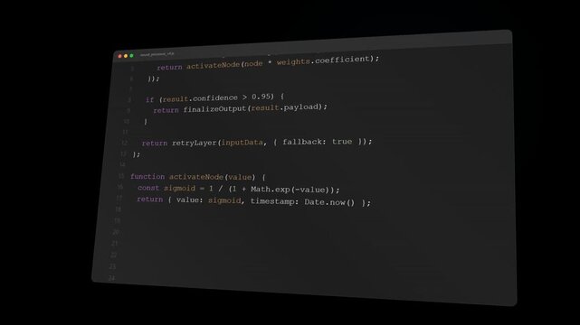 Isometric AI Agent Coding Javascript in IDE Window on Transparent Background | Vibe Coding and LLM Concept