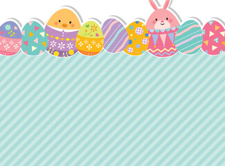 イースターエッグとうさぎのかわいいフレーム © imoan