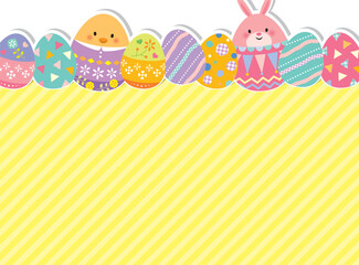イースターエッグとうさぎのかわいいフレーム © imoan