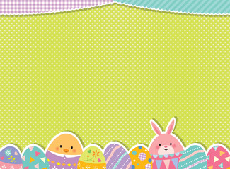 イースターエッグとうさぎのかわいいフレーム © imoan