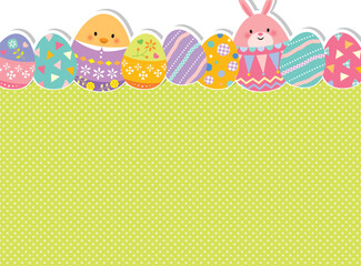 イースターエッグとうさぎのかわいいフレーム © imoan